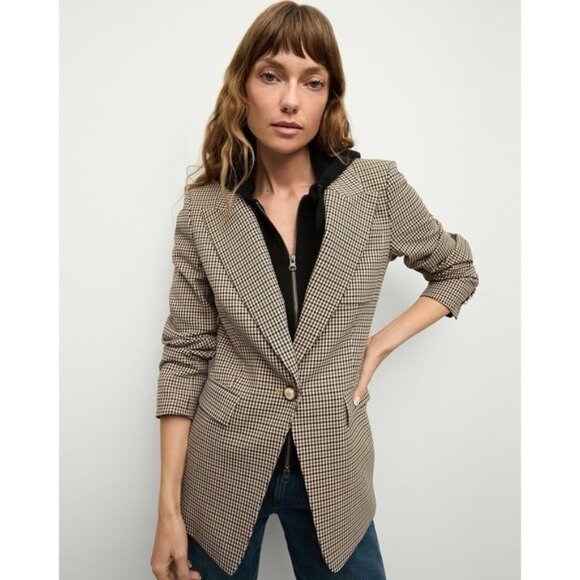 VERONICA BEARD Jacket Livvy Houndstooth Dickey Jacket Size 10